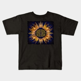 Sunflower Tribal Art Design Kids T-Shirt